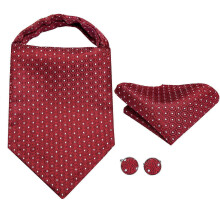 Herren-Seiden-Ascot-Set mit Jacquard-Paisley-Muster