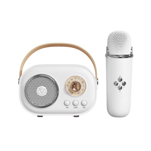 Mini draagbare karaokemachine met microfoon en Bluetooth, retro