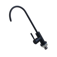 Water Tap Filter Black 304 Stainless Steel Gooseneck 1 Pack