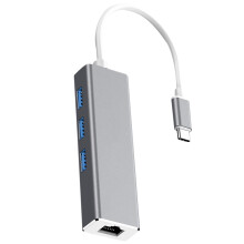 USB-C Ethernet-adapter 1000 Mbps Grå 1 set