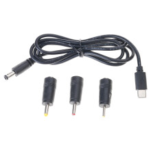 Type-C naar 5,52,1 mm DC-voedingskabel met 3 adapters
