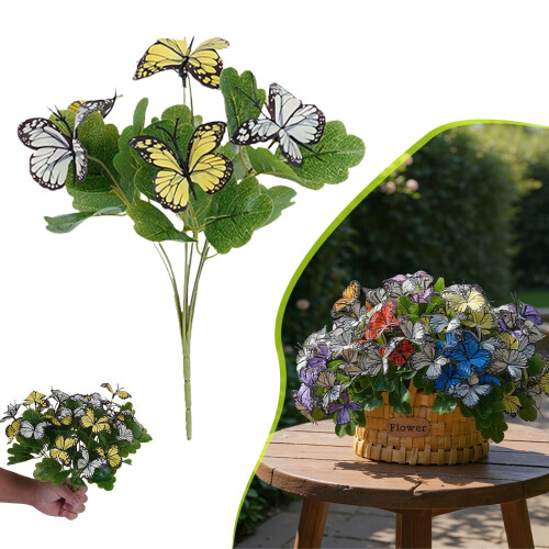 Buchet de flori artificiale cu fluturi, 29 cm