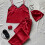 Damen-Freizeitpyjama-Set mit kurzen Ärmeln, Rot, XL 4
