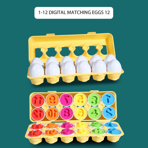 Matchende egg pedagogisk leke – fargeform sortering, 12