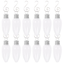 Weihnachtskugel-Ornamente, durchsichtig, befüllbar, 12 Stück