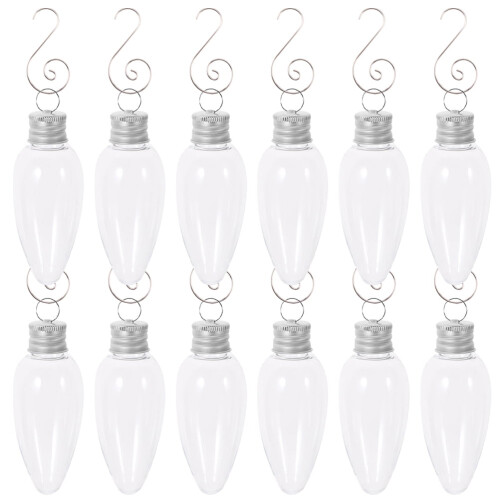 Weihnachtskugel-Ornamente, durchsichtig, befüllbar, 12 Stück
