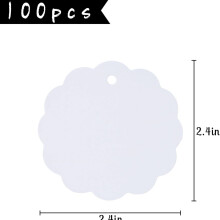 Etiquetas para Presente com Cordão, Redondas, em Branco, 100 unidades