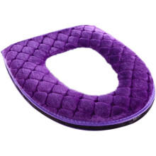 Coussin de siège de toilette violet doux et lavable avec fermeture éclair