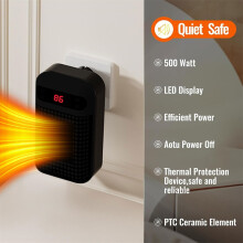 Electric Space Heater with Remote and Thermostat 1500W