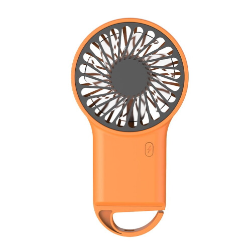 Mini ventilatore portatile con moschettone, ricaricabile tramite USB, silenzioso.