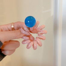 Chouchou pour cheveux en perles de couleur gelée, avec cordon téléphonique (1 pièce)