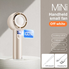 Ventilatore portatile a mano ricaricabile tramite USB, 5 velocità