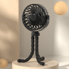 Ventilatore per passeggino con clip, ricaricabile tramite USB, 3 velocità.
