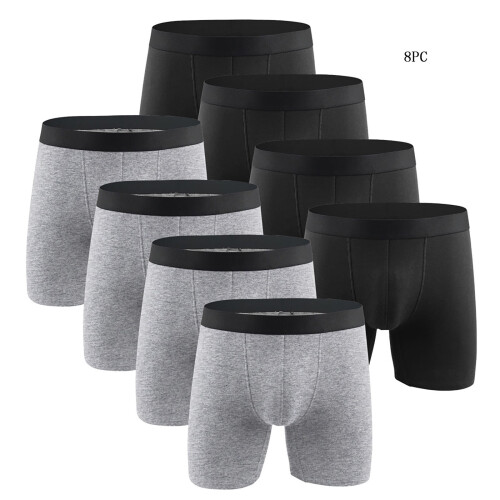 Herrboxershorts i bomull, mellanhög midja, 8-pack 1