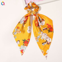 Chiffon haarelastiekjes met lint voor dames, 10 stuks