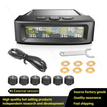 RV TPMS with Solar Charge, 6 Sensors & 6 Alarms, M12-3, Color LCD Display (0–9.9 BAR / 144 PSI), Compatible with RV/Trailer/Truck