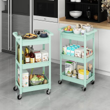 3-Tier Rolling Cart with Detachable Tray Top