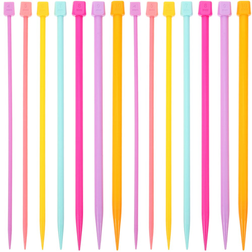 KALLORY knitting needles plastic assorted colors 14 pcs