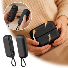 Încălzitor de mâini reîncărcabil magnetic, 3,9 inci, negru