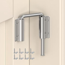 Schuifdeurslot met lus, aluminiumlegering, 90/180 U-bout, zilverkleurig.