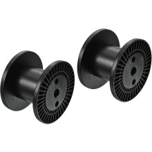 Carretéis de plástico vazios de 6,3 polegadas para linha de bordar, pretos.