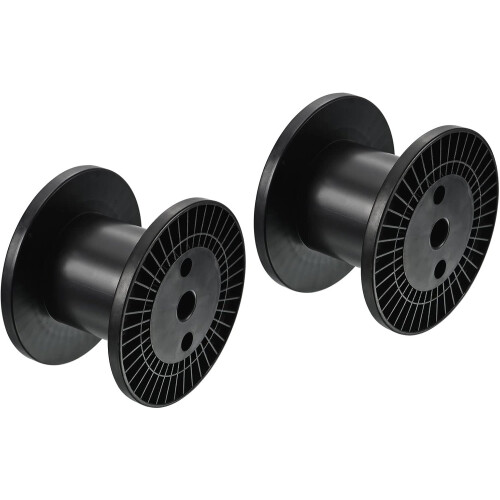 Carretéis de plástico vazios de 6,3 polegadas para linha de bordar, pretos.
