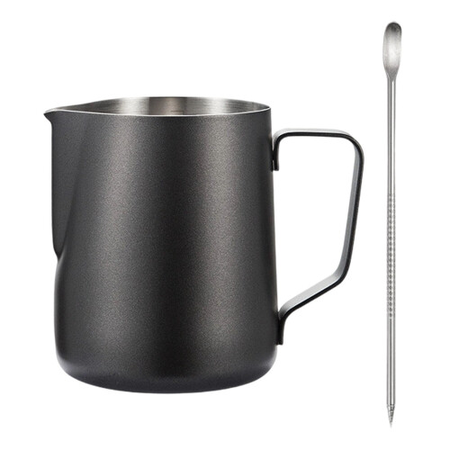Melkeskummer i rustfritt stål, 20 oz, svart