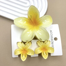 Flower Hair Claws Set Gradient Ponytail Clips 3 pcs