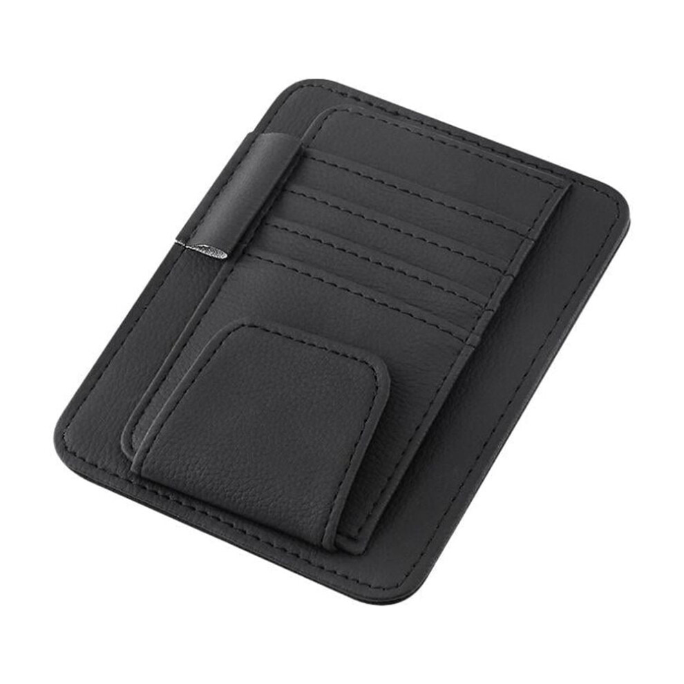 Car Sun Visor Organizer Pu Leather Clip-On With Pockets 939152488186