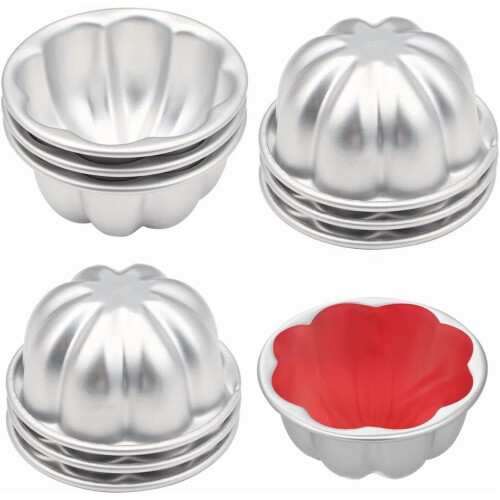 Moules à pudding en forme de fleur, antiadhésifs, lot de 10