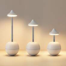 Luminária de cabeceira LED com controle remoto para regulagem de intensidade, branca.