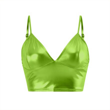 Women's PU Tank Top Corset Bandeau Vest Green S