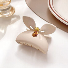 Women's elegant brown beige geometric hair claw