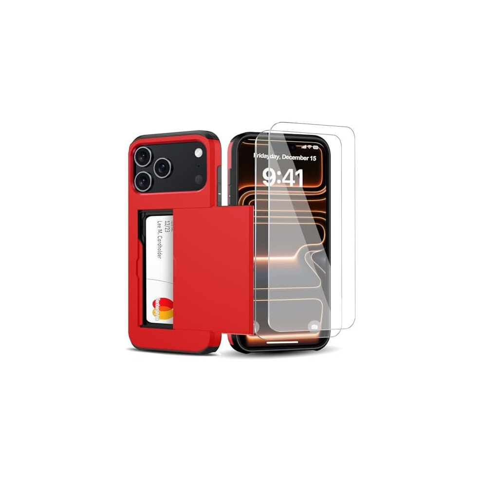 Iphone 17 Pro Wallet Case With Card Holder And 2 Tempered 971050574370