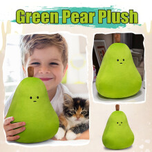 Păpușă de pluș cu fructe moi, pară, pentru decorul casei copiilor, 16 cm