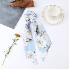 Chiffon ribbon scrunchies for women 12 pcs