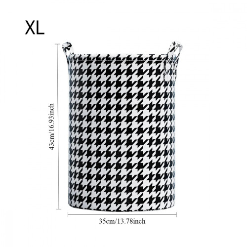Coș de rufe cu mânere, model Houndstooth, pliabil, pachet de 1