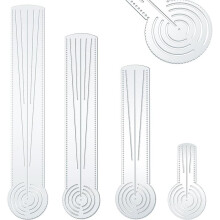 4 Stück 3in1 Mandala Lineal Werkzeug mit Löchern 4 Größen Mandala Punkt Kunst Kreis Zeichner Zirkel Winkelmesser Gerade Punktierlineal