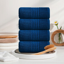 Ensemble de serviettes de bain en polyester doux et absorbant, 4 pièces