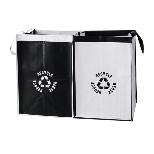 Kitchen Recycling Bin with Reusable Waterproof Bags (2 pcs)