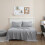 Ensemble de draps en microfibre grise pour lit simple, 3 pièces, poches profondes 1
