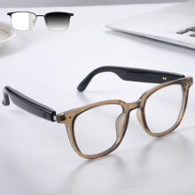 Occhiali smart Bluetooth con lenti fotocromatiche e montatura in metallo.