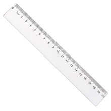 Regla de plástico transparente de 20 cm (sistema métrico mm/cm)