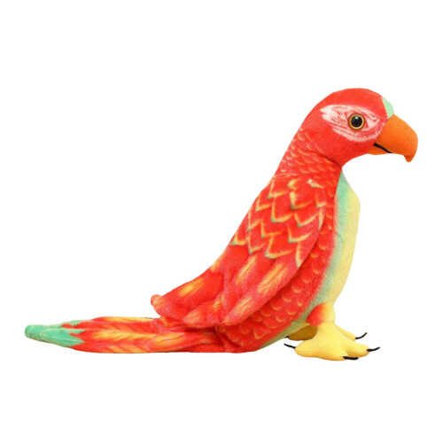 Papagal moale de pluș, pasăre roșie, jucărie Budgerigar 1