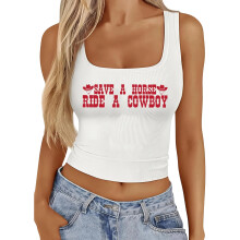 Women's Western-style tank top white 3XL