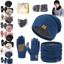 Set tricotat de iarnă Ardenknit albastru unisex, 3 piese