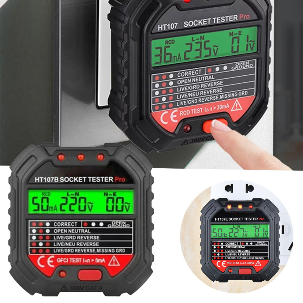 Socket Tester For Rcd Circuit Polarity And Voltage Detection 974856823062