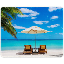 Alfombrilla de ratón de goma con diseño playero, 12x10 pulgadas