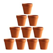 Pot de fleurs en terre cuite rouge avec trou de drainage, 3 x 3 cm, lot de 20
