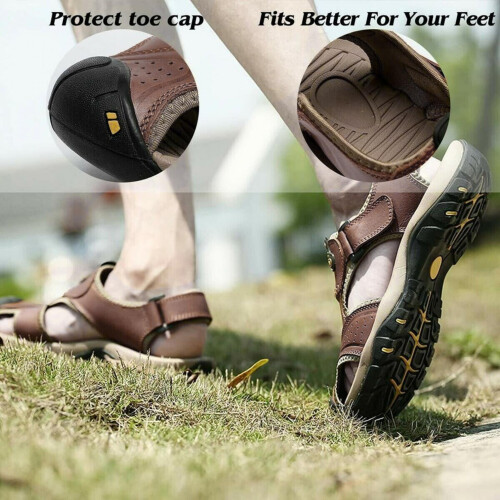 Men's leather sandals brown size 12 (45) 1
